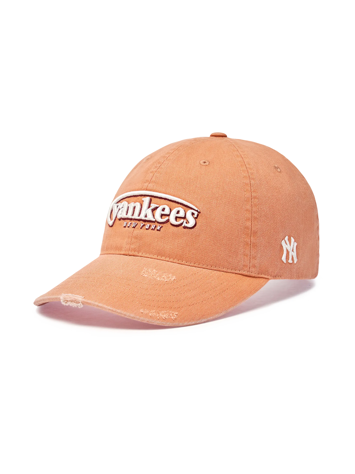 MLB Vintage Distressed Curve Logo Unstructured Ball Cap (5 type) (KARINA Wear)